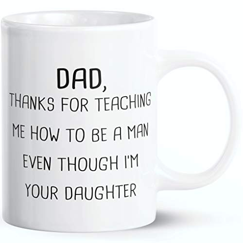 Buildinest Thanks For Teaching Me How to Be A Man Coffee Mug - Holiday Gifts  Christmas Gifts  Fathers Day Gifts  Retirement Gifts for Dad  11 oz Mu