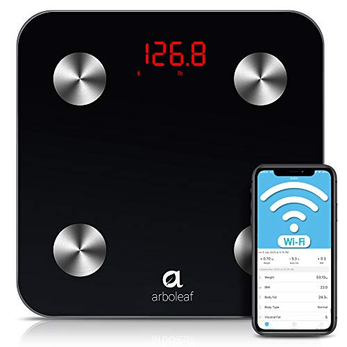 Arboleaf Smart Scale - Weight Scale Bluetooth Body Fat Scale  Unlimited Users  Auto Recognition  14 Body Composition Analyzer  Compatible with iOS and A