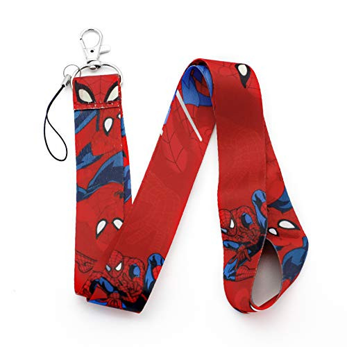 Spider-Man Lanyard ID Badge Key Chain Holder Avengers Spiderman Gifts of Lanyard Marvel Avengers Lanyard -Red-
