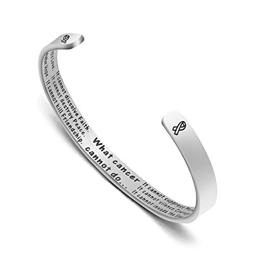 Joycuff Breast Cancer Survivor Gifts for Women Inspirational Bracelet Secret Message Engraved Mantra Cuff Bangle Cancer Awareness Strength Jewelry Joycuff Breast Cancer Survivor Gifts for Women Inspirational Bracelet Secret Message Engraved Mantra Cuff Bangle Cancer Awareness Strength Jewelry