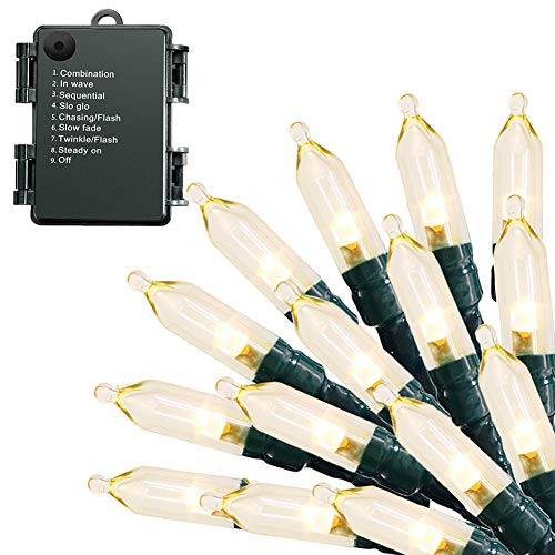 Christmas Lights - 50 LED Mini Lights Battery Operated String Lights 8 Lighting Modes LED String Lights with Timer for Christmas Tree Wreath Party Hom