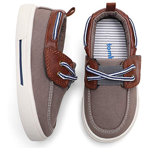 tombik Toddler Shoes Boys Canvas Sneakers Kids Loafers for Walking Fall Brown 8 US Toddler