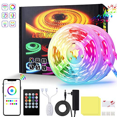 Led Strip Lights for Bedroom 32-8ft RGB LED Lights SMD 16 Million Colors LED Strip Lights Music sync Color Changing LED Lights Smart WIFI works with Led Strip Lights for Bedroom 32-8ft RGB LED Lights SMD 16 Million Colors LED Strip Lights Music sync Color Changing LED Lights Smart WIFI works with