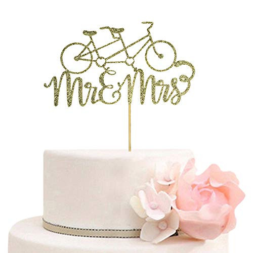 Mr and Mrs Cake Topper Glitter Bridal Shower-Engagement-Bachelorette-Wedding Party Decorations Gold Mr and Mrs Cake Topper Glitter Bridal Shower-Engagement-Bachelorette-Wedding Party Decorations Gold