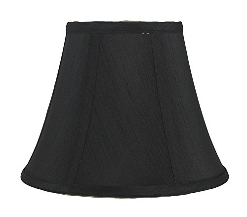 Urbanest Softback Bell Lampshade  Faux Silk  5-inch by 9-inch by 7-inch  Black  Spider-Fitter