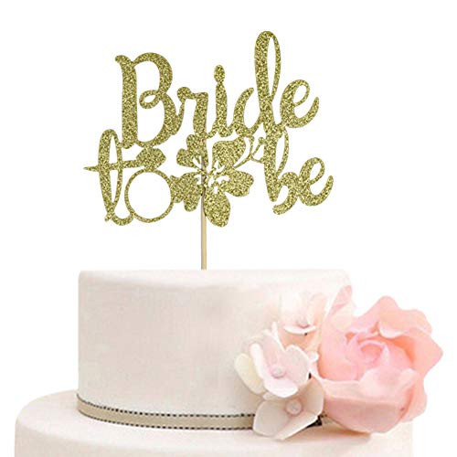 Bride to Be Cake Topper  Bridal Shower Cake Toppers  Engagement Party Decorations  Bachelorette Party  Wedding Party Decor  Gold Glitter