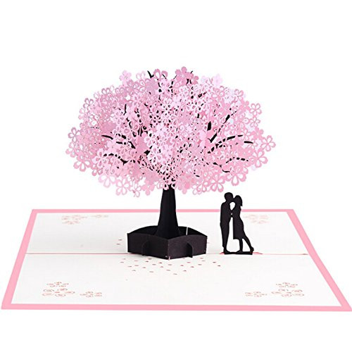 Cherry Blossom Pop up Greeting Card, Birthday Cards, 3D Greeting Cards for Birthday, Wedding, Valentine's Day, Anniversary Cherry Blossom Pop up Greeting Card, Birthday Cards, 3D Greeting Cards for Birthday, Wedding, Valentine's Day, Anniversary