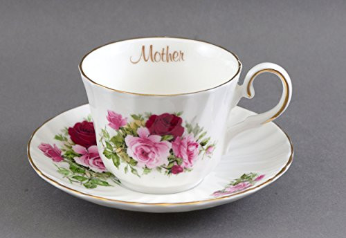 English Fine Bone China MOTHER cup and saucer - SUMMERTIME ROSE English Fine Bone China MOTHER cup and saucer - SUMMERTIME ROSE