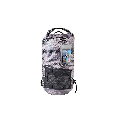 geckobrands Hydroner 20L Waterproof Backpack  Lightweight Packable Dry Bag -Artic geckoflage-