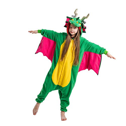 Spooktacular Creations Unisex Child Pajama Plush Onesie One Piece Dragon Animal Costum -10-12yr-