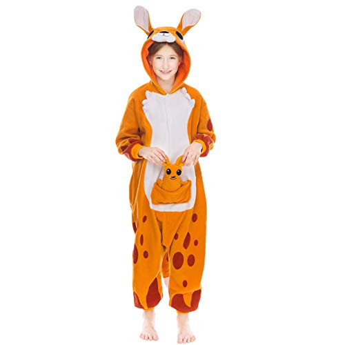 Spooktacular Creations Unisex Child Pajama Plush Onesie One Piece Kangaroo Animal Costume -10-12 yr-