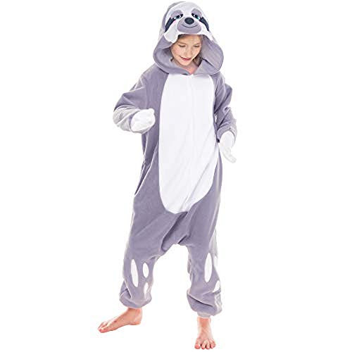 Spooktacular Creations Unisex Child Pajama Plush Onesie One Piece Sloth Animal Costume -7-9-