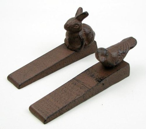 Iwgac Home Indoor Decorative Bird & Rabbit Cast Iron Door Stop