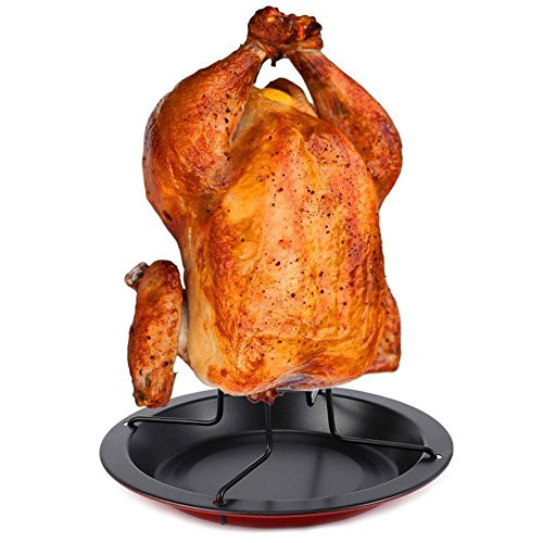 IUME Chicken Roaster Rack Nonstick Vertical Poultry Roaster Carbon Steel Holder