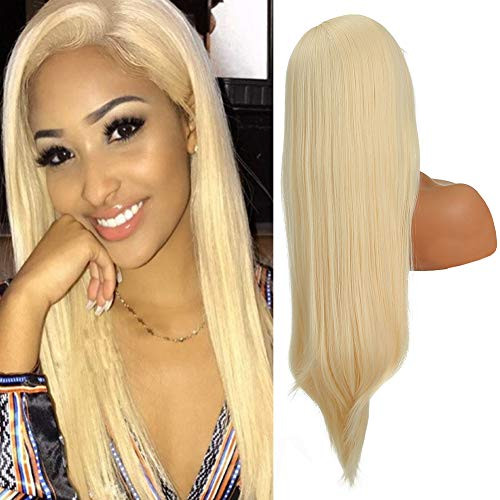 Suri Hair 613 Blonde Lace Front Wig for Black Women Glueless Lace Frontal Wigs Long Natural Straight Synthetic Hair 150 Density Blonde Wig Straight Suri Hair 613 Blonde Lace Front Wig for Black Women Glueless Lace Frontal Wigs Long Natural Straight Synthetic Hair 150 Density Blonde Wig Straight