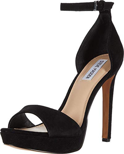 Steve Madden Kisha Heeled Sandal Black Suede 9 M