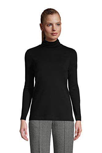 Lands End Women s Shaped Supima Turtleneck Black Plus 3X