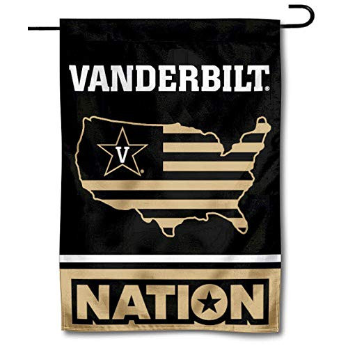 College Flags and Banners Co- Vanderbilt Commodores Garden Flag with USA Stars and Stripes Nation
