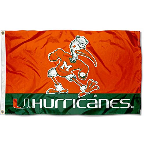 College Flags and Banners Co- Miami Hurricanes Ibis Mascot Flag College Flags and Banners Co- Miami Hurricanes Ibis Mascot Flag