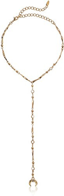 Ettika Womens Gold Horn Lariat Chocker Necklace  One Size Ettika Womens Gold Horn Lariat Chocker Necklace  One Size