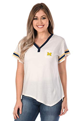 UG Apparel NCAA Michigan Wolverines Jersey Pocket Tee  Off-White  2X