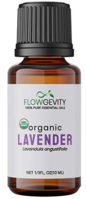 Lavender Essential Oil Organic for Diffuser  100 Pure - USDA Organic Essential Oils Undiluted  Natural  Non-GMO  Therapeutic Grade for Aromatherapy -