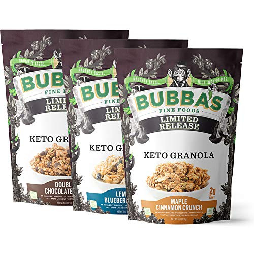 Bubbas Foods Keto Friendly Granola Variety Pack 6oz -Pack of 3- - Gluten Free Low Sugar Breakfast Cereal
Bubbas Foods Keto Friendly Granola Variety Pack 6oz -Pack of 3- - Gluten Free Low Sugar Breakfast Cereal