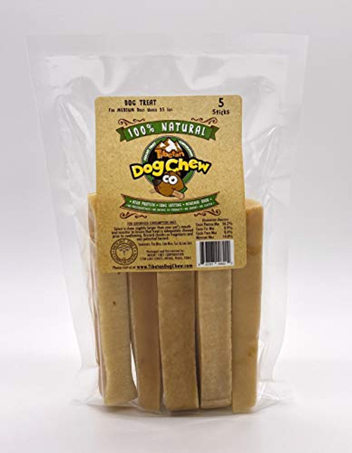 Yak Cheese Himalayan Chew - Himalayan Yak Milk - Natural Yak Cheese Chew Long Lasting Dog Treats for Aggressive Chewers - 5 Stick -Medium -5 Stick- Yak Cheese Himalayan Chew - Himalayan Yak Milk - Natural Yak Cheese Chew Long Lasting Dog Treats for Aggressive Chewers - 5 Stick -Medium -5 Stick-