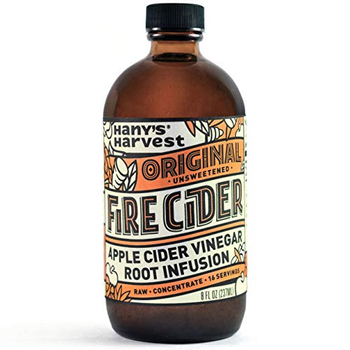 Hanys All Natural Original Fire Cider Tonic with Organic Apple Cider Vinegar  Lemon  Yellow Onion  Garlic  Ginger  Horseradish  Cayenne Pepper and Tu