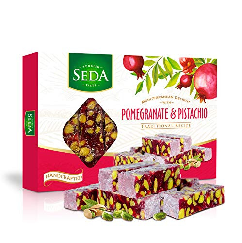 Mediterranean Delight with Pomegranate and Pistachio  a special Turkish Delight -9 oz-
