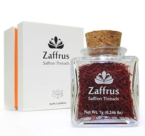 Zaffrus - Premium All Red Saffron Threads For Cooking Saffron Rice  Risotto  Paella  Desserts  Tea and Golden Milk -7 grams - -246 oz-