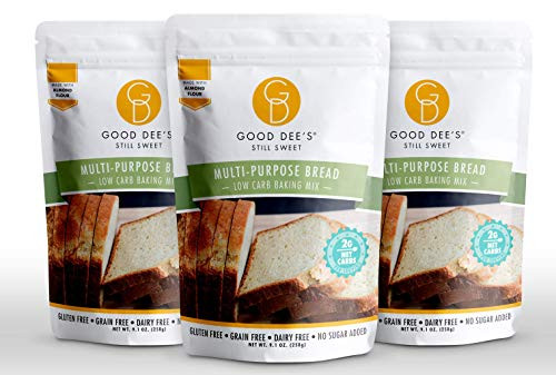 Good Dees Multi-Purpose Bread Mix -3 Pack- - Low Carb Keto Baking Mix -2g Net Carbs 12 Servings- - Gluten-Free Sugar-Free Grain-Free and Dairy-Free Good Dees Multi-Purpose Bread Mix -3 Pack- - Low Carb Keto Baking Mix -2g Net Carbs 12 Servings- - Gluten-Free Sugar-Free Grain-Free and Dairy-Free