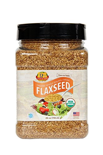 Premium Gold Organic Whole Flax Seed -pack of 3-