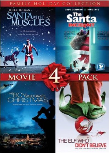 4 Film Family Holiday Movie Collection -Santa With Muscles - The Santa Incident - The Boy Who Saved Christmas - The Elf Who Didnt Believe-