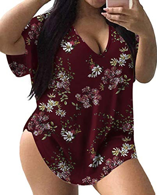 Plus Size Summer Tops for Women 3X Casual Flowy Shirts V-Neck Tunics G 22W Plus Size Summer Tops for Women 3X Casual Flowy Shirts V-Neck Tunics G 22W