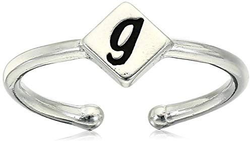 Alex and Ani Womens Initial G Adjustable Ring  Sterling Silver