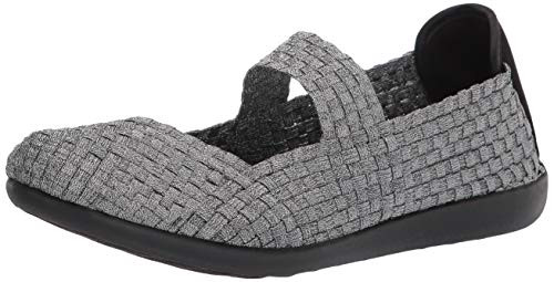 STEVEN by Steve Madden Womens CASPAR Mary Jane Flat  Pewter  11