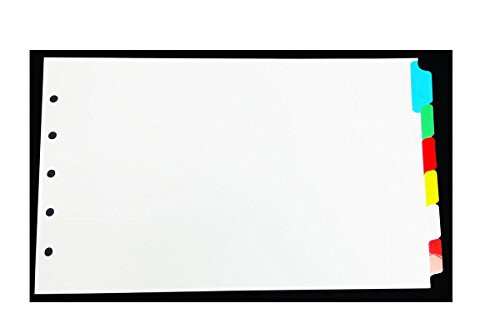 Legal Landscape Color Blank Tabs - 6 per Set- for Landscape Binders - tabs are Printable by a Copier Or Printer for 8 1/2" x 14" Legal Size Paper - Works Great with Landscape Binders.