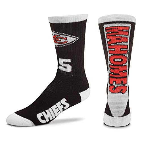For Bare Feet - Kansas City Chiefs Player Jump Socks - Patrick Mahomes -Medium 5-10-