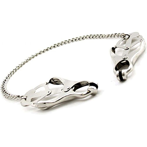 Heart 2 Heart Jaws Tweezer Clamps with Chain Chrome