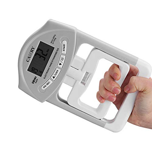 SANON Digital Dynamometer Drip Strength Electric Hand Dynamometer Measurement Grip Power Meter 198 Lbs-90 Kg Grey