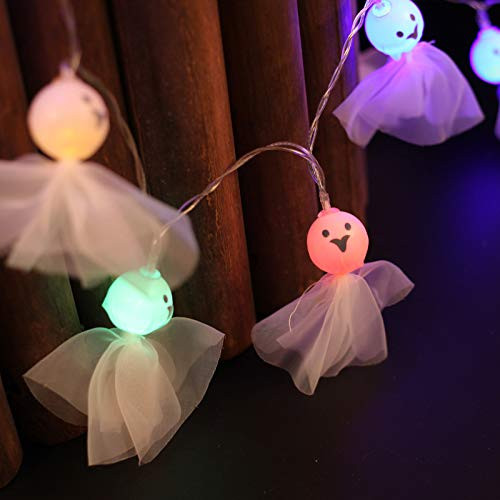 Halloween Ghost String Lights  Battery Operated 10Ft 20 LED Patio  Garden Parties Halloween Decoration for IndoorandOutdoor