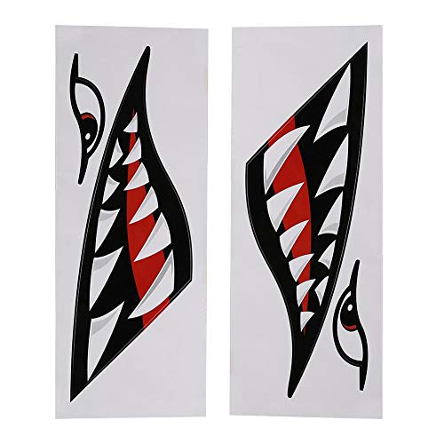 Dibiao Shark Teeth Mouth Sticker 2pcs Waterproof DIY Funny Shark Teeth Mouth Sticker Decal Car Kayak Boat Truck Decoration