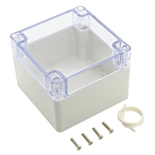 LeMotech ABS Plastic Junction Box, Dustproof Waterproof IP65 Electrical Box - Universal Project Enclosure Grey, with PC Transparent/Clear Cover 4.7"x4.7"x3.5"(120mmx120mmx90mm)