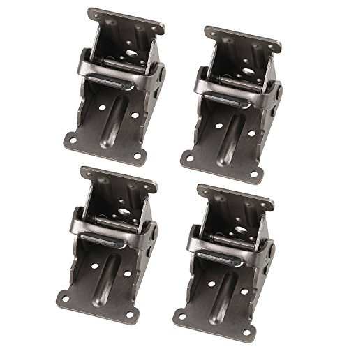 Lock Extension Table Bed Leg Feet Steel Folding Foldable Support Bracket Screw B -4 Pcs  GunBlack-