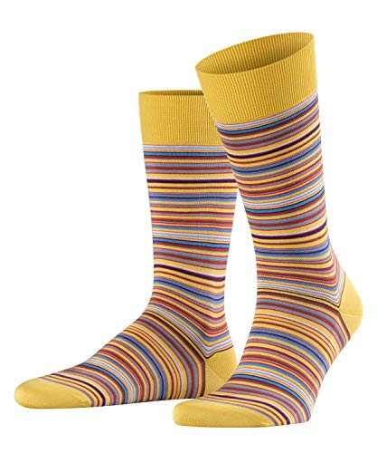 Falke Men Microblock Socks-Fil DEcosse  Modern Striped Design  Yellow -Mustard 1187-  US 8-9 -EU 41-42 ? UK 7-8-