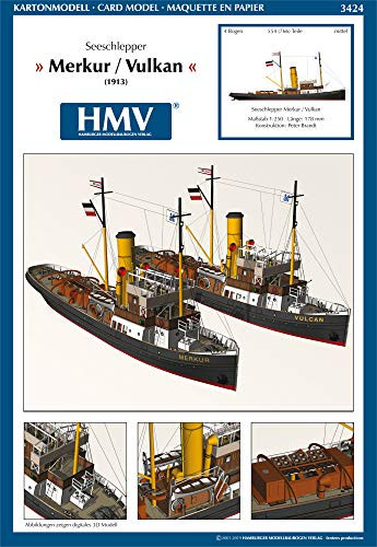 HMV 3424 Papermodel Tugboats Merkur-Vulkan