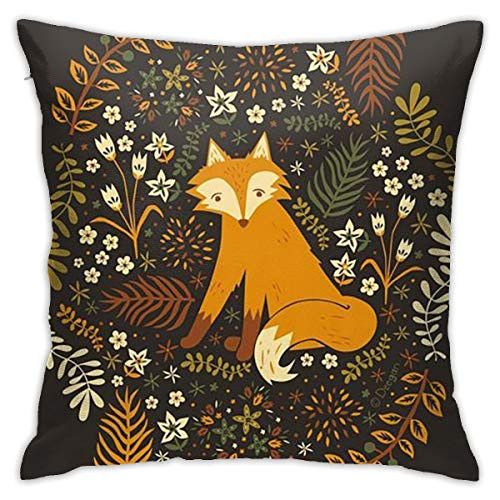 FEAIYEA Autumn Fox Throw Cushion Cover Throw Pillow Cover Square New Living Series Decorative Throw Pillow Case Double Side Design 18 X 18 Family In
