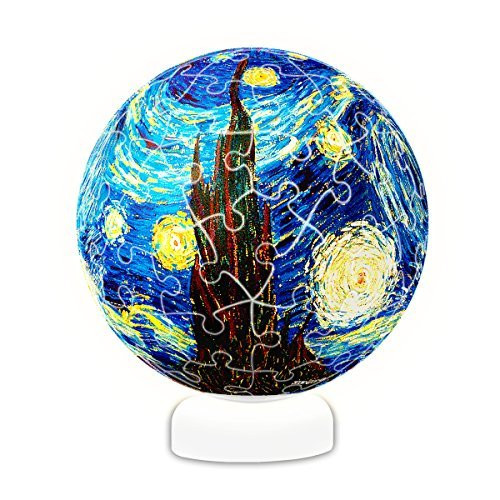 Pintoo - J1013 - Vincent Van Gogh - The Starry Night  June 1889 - 60 Piece Plastic Puzzle Sphere Light