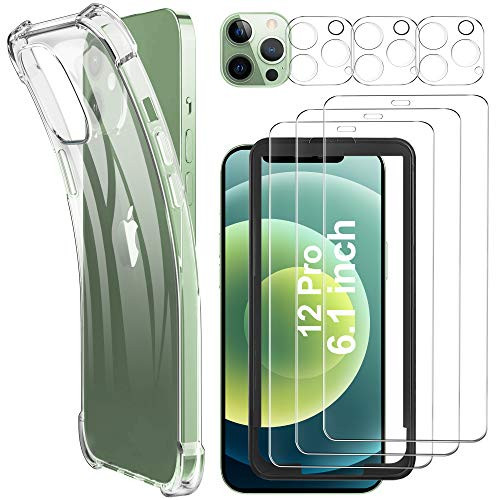 Luibor compatible with iPhone 12 Pro Screen Protector-3 Pack-- compatible with iPhone 12 Pro Case  compatible with iPhone 12 Pro Camera Lens Protector